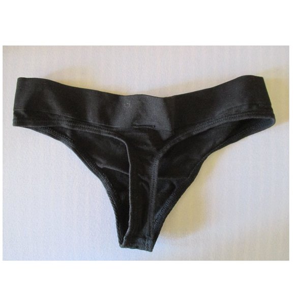 🎁NWT🎁 VS 😇 VICTORIA'S SECRET VS LOGO BLACK BIKINI THONG SIZE XS - Picture 2 of 4